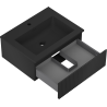 Mexen Rivel meuble de salle de bain 60 cm avec lavabo Otis, 1 tiroir, rainuré, noir mat - 91A20-06023-1-BF71-W18M71