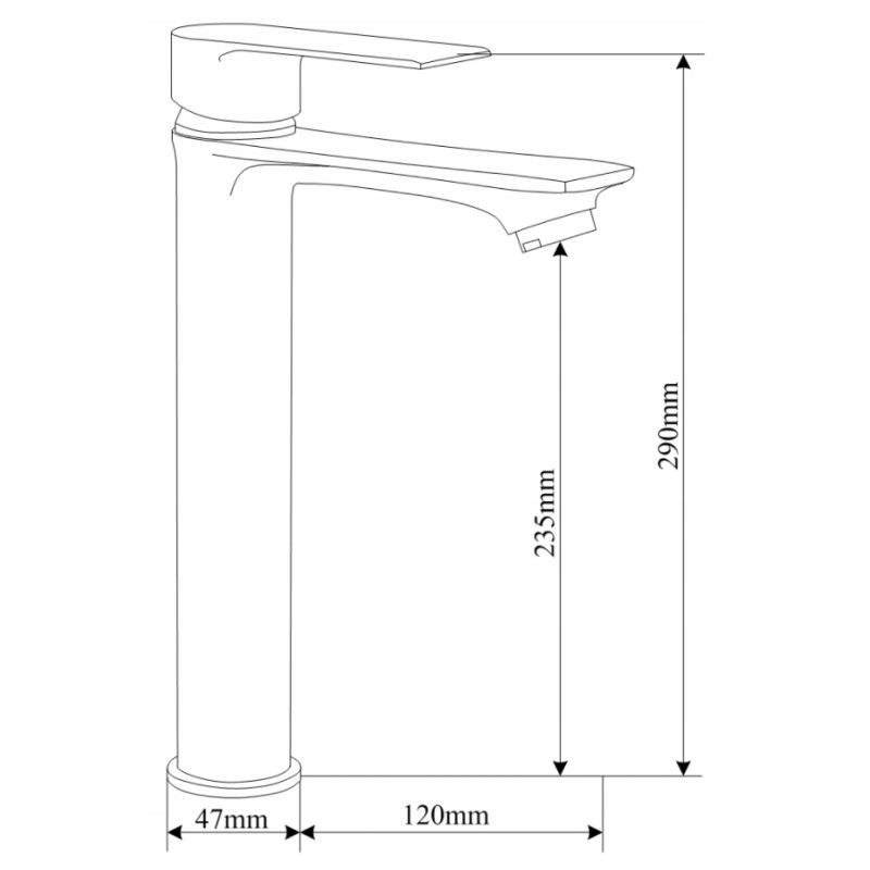 Mexen Royo robinet de lavabo haut, gris canon brossé - 72210-66