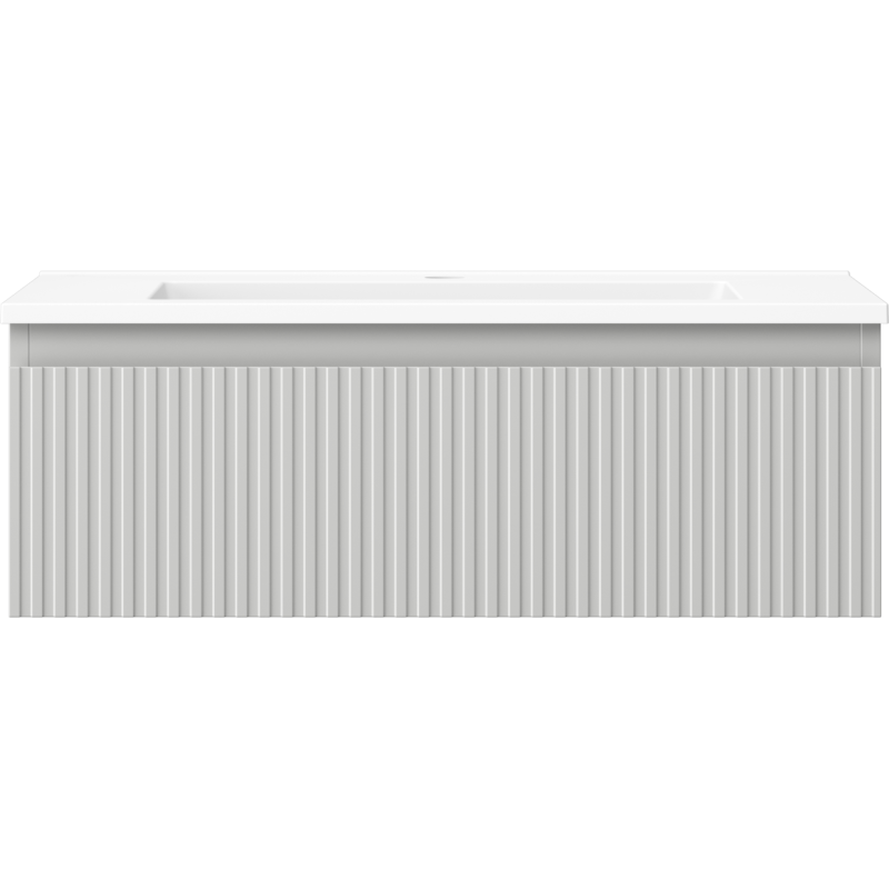 Mexen Rivel armoire de salle de bain 70 cm avec lavabo Otis, 1 tiroir, rainurée, gris mat/blanc mat - 91A20-07023-1-BF62-W18M01