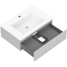 Mexen Rivel armoire de salle de bains 70 cm avec lavabo Otis, 1 tiroir, rainurée, gris mat/blanc mat
