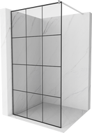 Mexen Kioto paroi de douche Walk-in 110 x 200 cm, grille noire 8 mm, chrome - 800-110-101-01-77