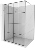 Mexen Kioto paroi de douche Walk-in 130 x 200 cm, grille noire 8 mm, chrome - 800-130-101-01-77