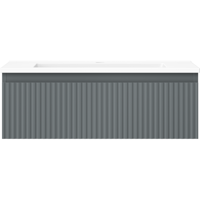 Mexen Rivel armoire de salle de bain 70 cm avec lavabo Otis, 1 tiroir, rainurée, graphite mat/blanc mat