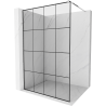 Mexen Kioto paroi de douche Walk-in 140 x 200 cm, grille noire 8 mm, chrome - 800-140-101-01-77