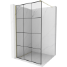 Paroi de douche Mexen Kioto Walk-in 110 x 200 cm, grille noire 8 mm, dorée - 800-110-101-50-77