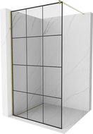 Mexen Kioto paroi de douche Walk-in 120 x 200 cm, grille noire 8 mm, dorée - 800-120-101-50-77