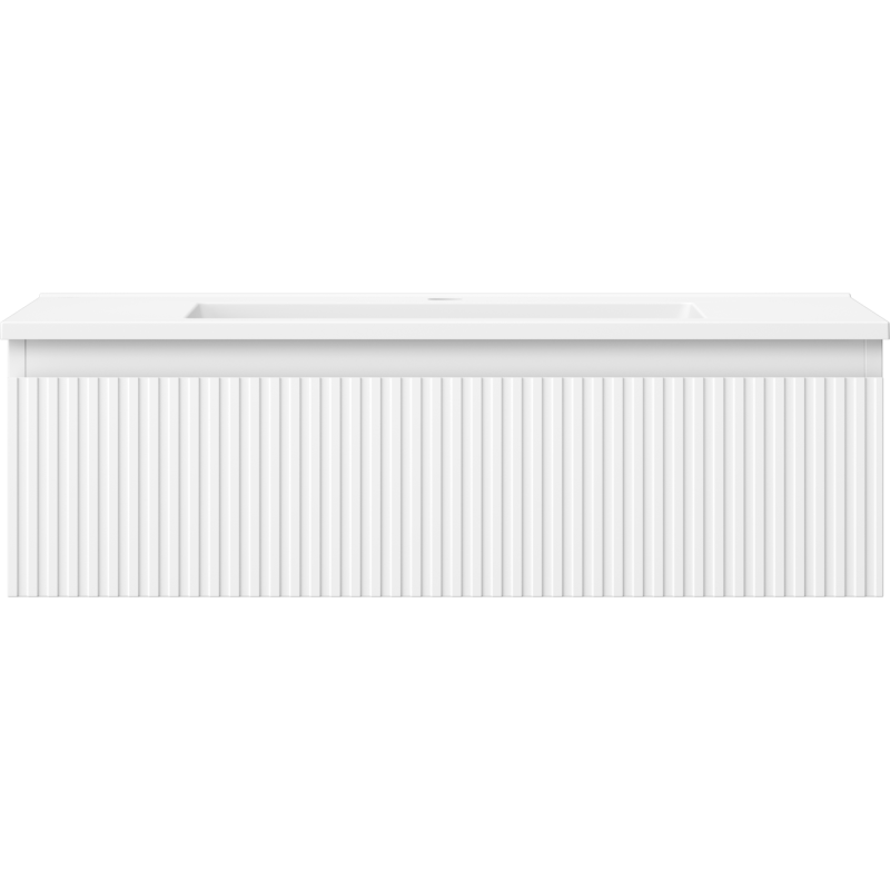 Mexen Rivel armoire de salle de bain 80 cm avec lavabo Otis, 1 tiroir, rainuré, blanc mat - 91A20-08023-1-BF01-W18M01