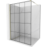 Mexen Kioto paroi de douche Walk-in 130 x 200 cm, grille noire 8 mm, dorée - 800-130-101-50-77