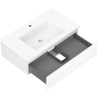 Mexen Rivel armoire de salle de bain 80 cm avec lavabo Otis, 1 tiroir, rainuré, blanc mat - 91A20-08023-1-BF01-W18M01