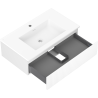 Mexen Rivel meuble de salle de bain 80 cm avec lavabo Otis, 1 tiroir, rainuré, blanc mat - 91A20-08023-1-BF01-W18M01