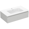 Mexen Rivel armoire de salle de bain 80 cm avec lavabo Otis, 1 tiroir, rainuré, gris mat/blanc mat - 91A20-08023-1-BF62-W18M01