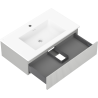 Mexen Rivel armoire de salle de bain 80 cm avec lavabo Otis, 1 tiroir, rainuré, gris mat/blanc mat - 91A20-08023-1-BF62-W18M01
