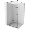 Mexen Kioto paroi de douche Walk-in 100 x 200 cm, grille noire 8 mm, or rose - 800-100-101-60-77