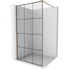 Mexen Kioto paroi de douche Walk-in 120 x 200 cm, carreaux noirs 8 mm, or rose - 800-120-101-60-77