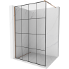Mexen Kioto paroi de douche Walk-in 140 x 200 cm, carreaux noirs 8 mm, or rose - 800-140-101-60-77