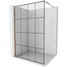 Mexen Kioto Paroi de douche Walk-in 140 x 200 cm, grille noire 8 mm, or rose - 800-140-101-60-77