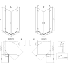 Mexen Mist H Duo cabine de douche pivotante 80 x 100 cm, transparent, noir - 8A5-080L-100P-70-00
