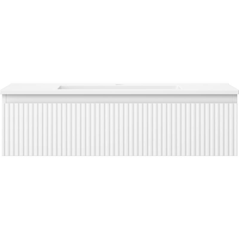 Mexen Rivel meuble de salle de bain 90 cm avec lavabo Otis, 1 tiroir, rainuré, blanc mat - 91A20-09023-1-BF01-W18M01