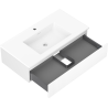 Mexen Rivel meuble de salle de bains 90 cm avec lavabo Otis, 1 tiroir, rainuré, blanc mat - 91A20-09023-1-BF01-W18M01
