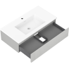 Mexen Rivel meuble de salle de bain 90 cm avec lavabo Otis, 1 tiroir, rainuré, gris mat/blanc mat - 91A20-09023-1-BF62-W18M01