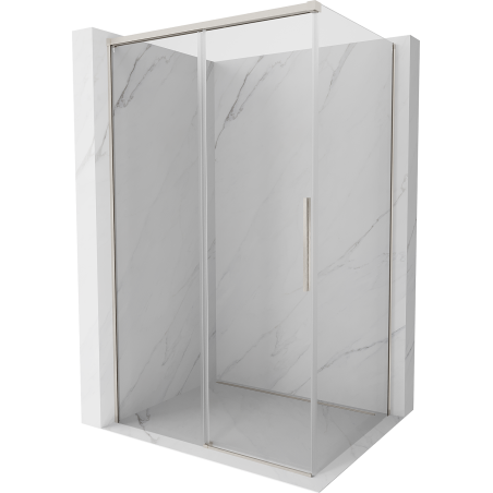 Mexen Rox cabine de douche coulissante 130 x 80 cm, transparent, nickel brossé - 8C2-130-080-97-00