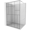 Mexen Kioto paroi de douche Walk-in 120 x 200 cm, motif noir 8 mm, chrome - 800-120-101-01-78