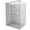 Mexen Kioto paroi de douche Walk-in 70 x 200 cm, motif noir 8 mm, or - 800-070-101-50-78