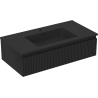 Mexen Rivel meuble de salle de bain 90 cm avec lavabo Otis, 1 tiroir, rainuré, noir mat - 91A20-09023-1-BF71-W18M71