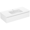 Mexen Rivel meuble de salle de bain 100 cm avec lavabo Otis, 1 tiroir, rainuré, blanc mat - 91A20-10023-1-BF01-W18M01