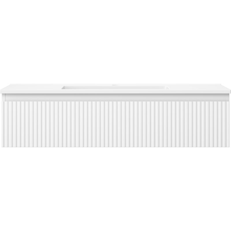 Mexen Rivel meuble de salle de bain 100 cm avec lavabo Otis, 1 tiroir, rainuré, blanc mat - 91A20-10023-1-BF01-W18M01