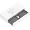 Mexen Rivel meuble de salle de bain 100 cm avec lavabo Otis, 1 tiroir, rainuré, blanc mat - 91A20-10023-1-BF01-W18M01