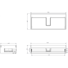 Mexen Rivel meuble de salle de bain 100 cm avec lavabo Otis, 1 tiroir, rainuré, blanc mat - 91A20-10023-1-BF01-W18M01