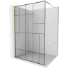 Mexen Kioto paroi de douche 140 x 200 cm, transparent/Design noir 8 mm, Or - 800-140-101-50-78