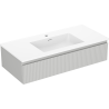 Mexen Rivel meuble de salle de bain 100 cm avec lavabo Otis, 1 tiroir, cannelé, gris mat/blanc mat - 91A20-10023-1-BF62-W18M01