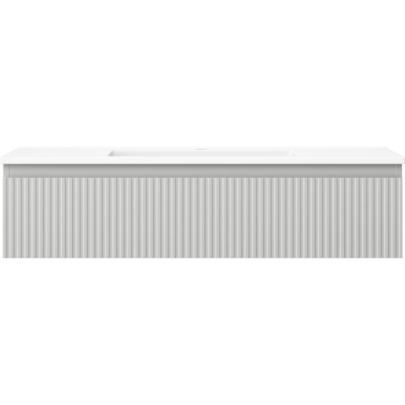 Mexen Rivel armoire de salle de bain 100 cm avec lavabo Otis, 1 tiroir, rainuré, gris mat/blanc mat - 91A20-10023-1-BF62-W18M01