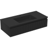 Mexen Rivel meuble de salle de bain 100 cm avec lavabo Otis, 1 tiroir, rainuré, noir mat - 91A20-10023-1-BF71-W18M71