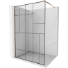 Mexen Kioto Paroi de douche Walk-in 100 x 200 cm, motif noir 8 mm, or rose - 800-100-101-60-78