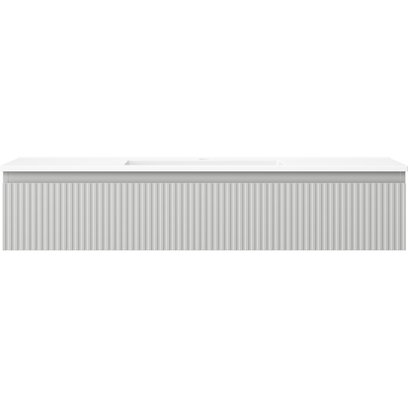 Mexen Rivel meuble de salle de bain 120 cm avec lavabo Otis, 1 tiroir, rainuré, gris mat/blanc mat - 91A20-12023-1-BF62-W18M01