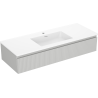 Mexen Rivel meuble de salle de bain 120 cm avec lavabo Otis, 1 tiroir, rainuré, gris mat/blanc mat - 91A20-12023-1-BF62-W18M01