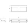 Mexen Rivel meuble de salle de bain 120 cm avec lavabo Otis, 1 tiroir, rainuré, gris mat/blanc mat - 91A20-12023-1-BF62-W18M01