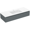 Mexen Rivel armoire de salle de bain 120 cm avec lavabo Otis, 1 tiroir, rainurée, graphite mat/blanc mat -