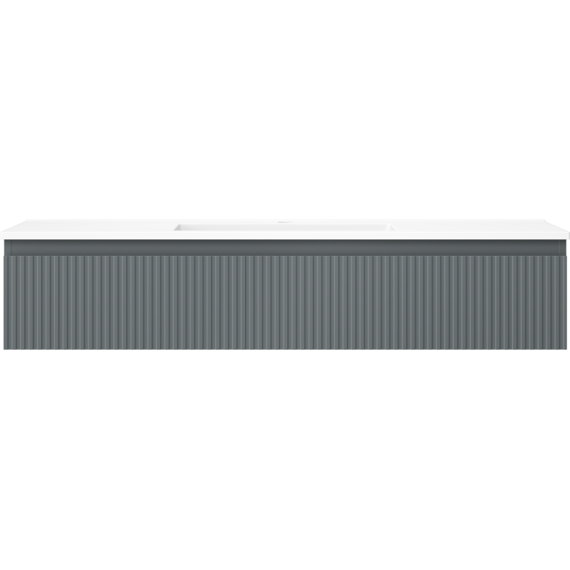 Mexen Rivel armoire de salle de bain 120 cm avec lavabo Otis, 1 tiroir, rainurée, graphite mat/blanc mat -