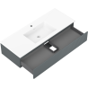 Mexen Rivel armoire de salle de bain 120 cm avec lavabo Otis, 1 tiroir, rainurée, graphite mat/blanc mat -
