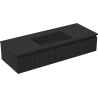 Mexen Rivel meuble de salle de bain 120 cm avec lavabo Otis, 1 tiroir, rainuré, noir mat - 91A20-12023-1-BF71-W18M71