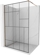 Mexen Kioto paroi de douche 140 x 200 cm, transparent/Design noir 8 mm, Or rose - 800-140-101-60-78