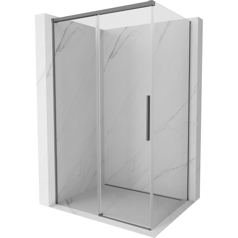 Cabine de douche coulissante Mexen Rox 140 x 100 cm, transparent, métal gun - 8C2-140-100-95-00