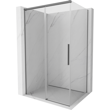 Cabine de douche coulissante Mexen Rox 140 x 100 cm, transparent, métal gun - 8C2-140-100-95-00