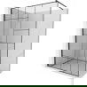 Mexen Kioto paroi de douche 70 x 200 cm, transparent/Design noir 8 mm, Noir - 800-070-101-70-78