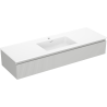 Mexen Rivel meuble de salle de bain 140 cm avec lavabo Otis, 1 tiroir, rainuré, gris mat/blanc mat - 91A20-14023-1-BF62-W18M01