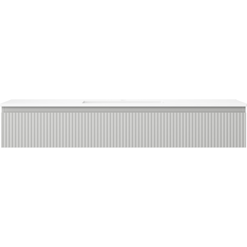 Mexen Rivel meuble de salle de bain 140 cm avec lavabo Otis, 1 tiroir, rainuré, gris mat/blanc mat - 91A20-14023-1-BF62-W18M01